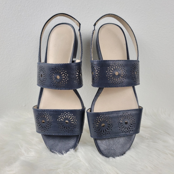 Life Stride Corinne sz 8 Navy blue floral sandal - Picture 5 of 5